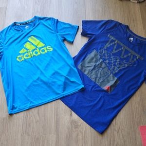 Two Adidas Boys Climate T-Shirts Size L 14/16